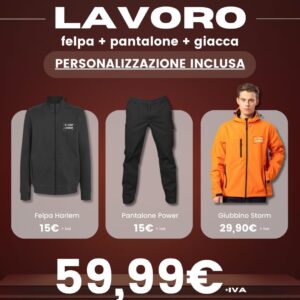 Promo Kit Felpa + Pantalone + Giubbino - Personalizzazione Inclusa