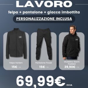 Promo Kit Felpa + Pantalone + Giubbino Imbottito - Personalizzazione Inclusa